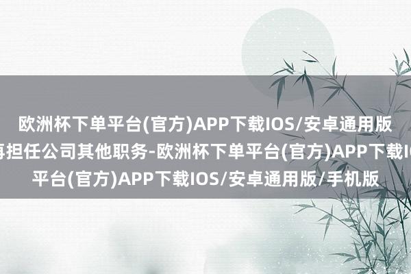 欧洲杯下单平台(官方)APP下载IOS/安卓通用版/手机版陈海龙先生不再担任公司其他职务-欧洲杯下单平台(官方)APP下载IOS/安卓通用版/手机版